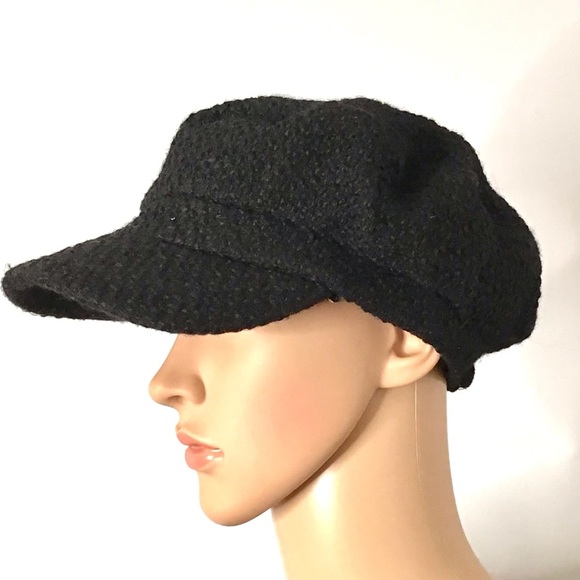 Women's Baker Boy Fiddler Beret Tweed Hat with Leopard Print Inside with a Bow - Picture 2 of 7